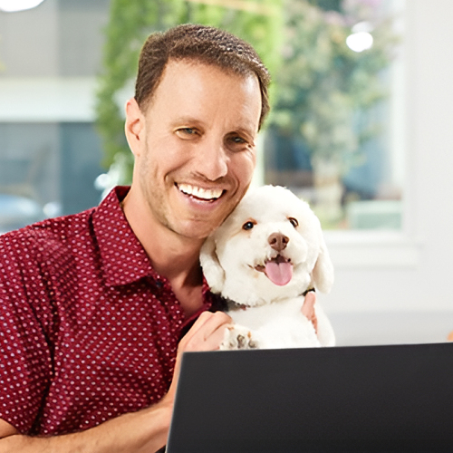 sure-smile-dude-with-dog